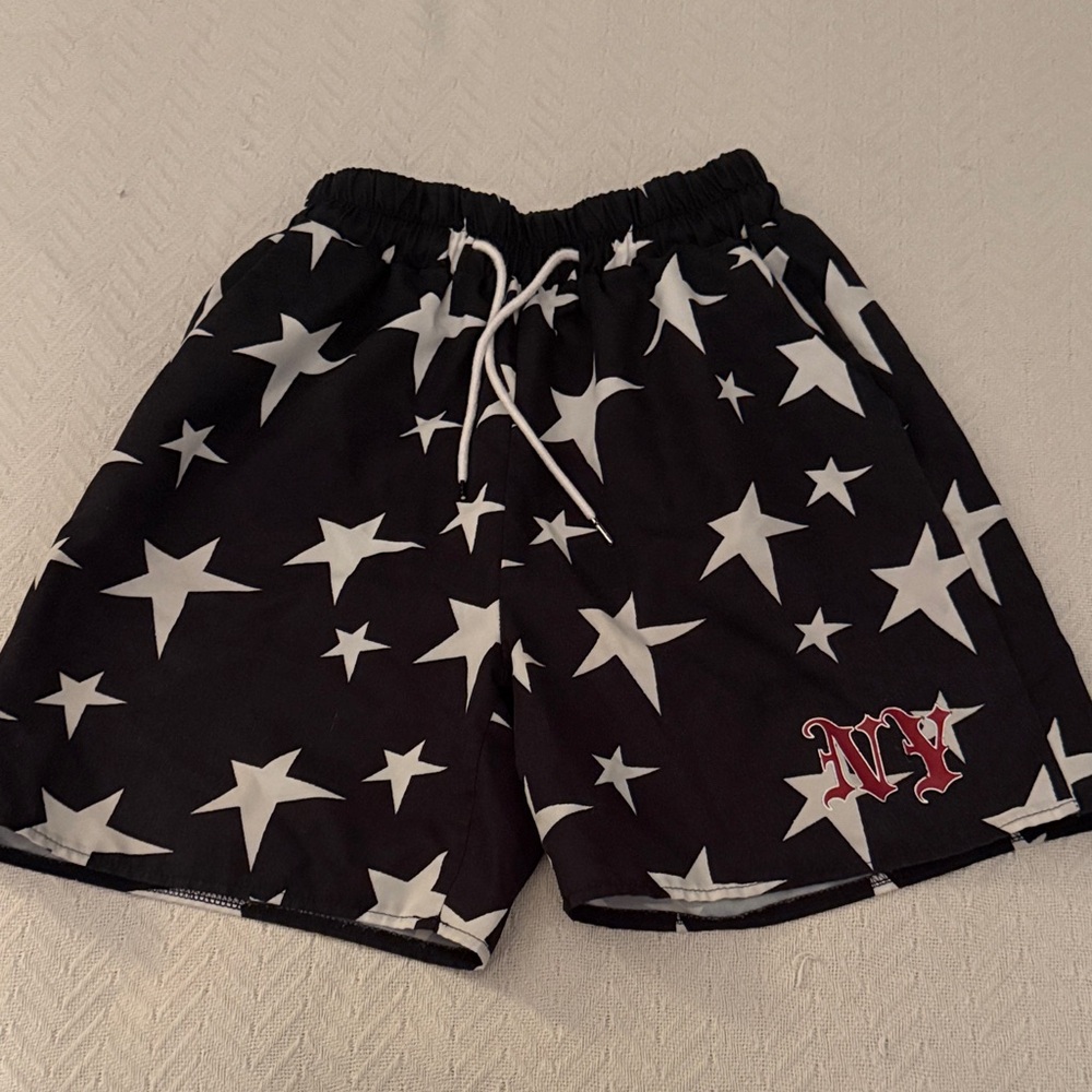 ROMWE Black and White Star Pattern Men's Athletic Shorts
